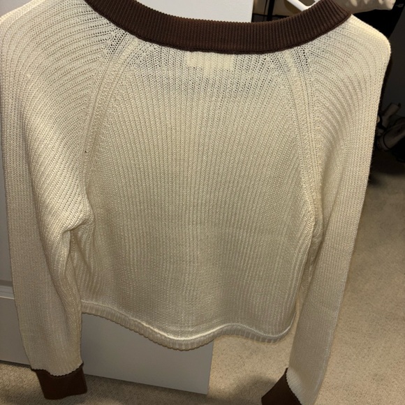Bohme Two-Tone Cream and Brown Cardigan - Picture 3 of 3